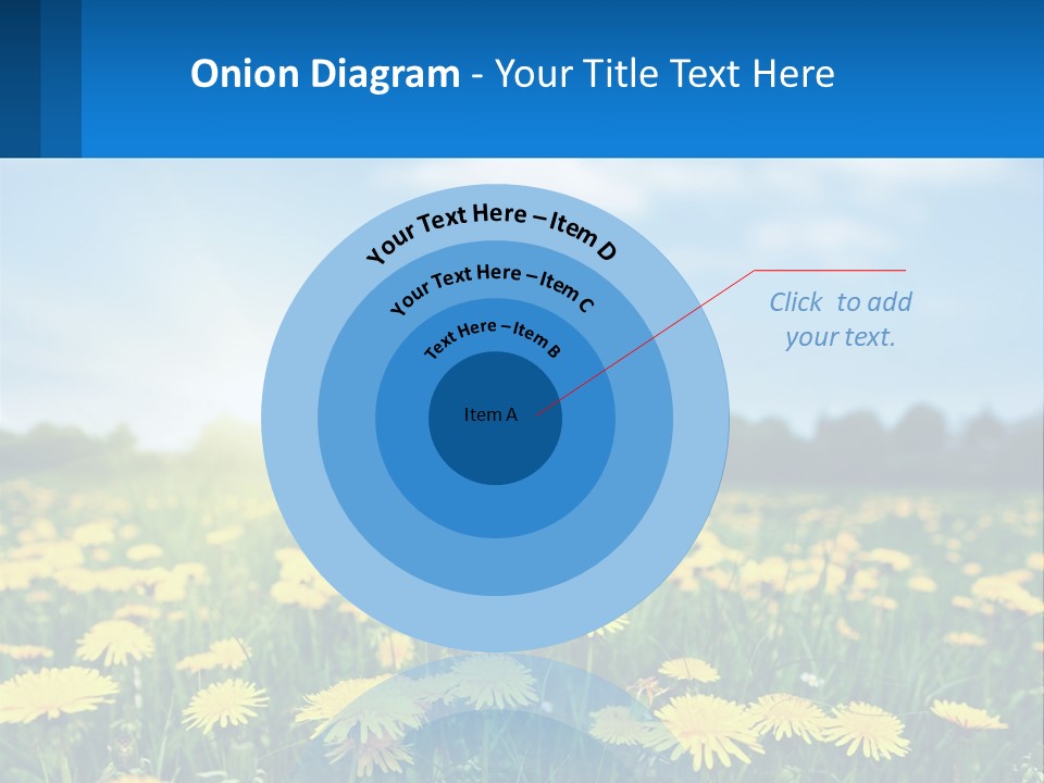 A Field Full Of Yellow Dandelions Under A Blue Sky PowerPoint Template