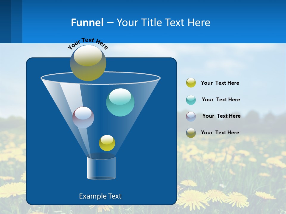 A Field Full Of Yellow Dandelions Under A Blue Sky PowerPoint Template