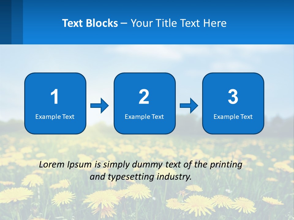 A Field Full Of Yellow Dandelions Under A Blue Sky PowerPoint Template