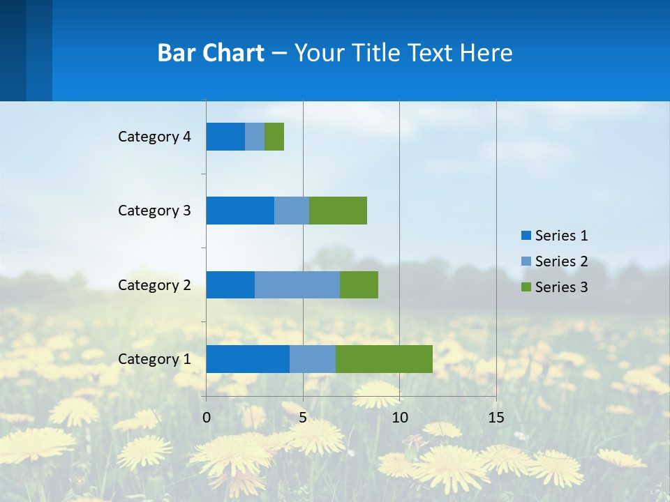 A Field Full Of Yellow Dandelions Under A Blue Sky PowerPoint Template