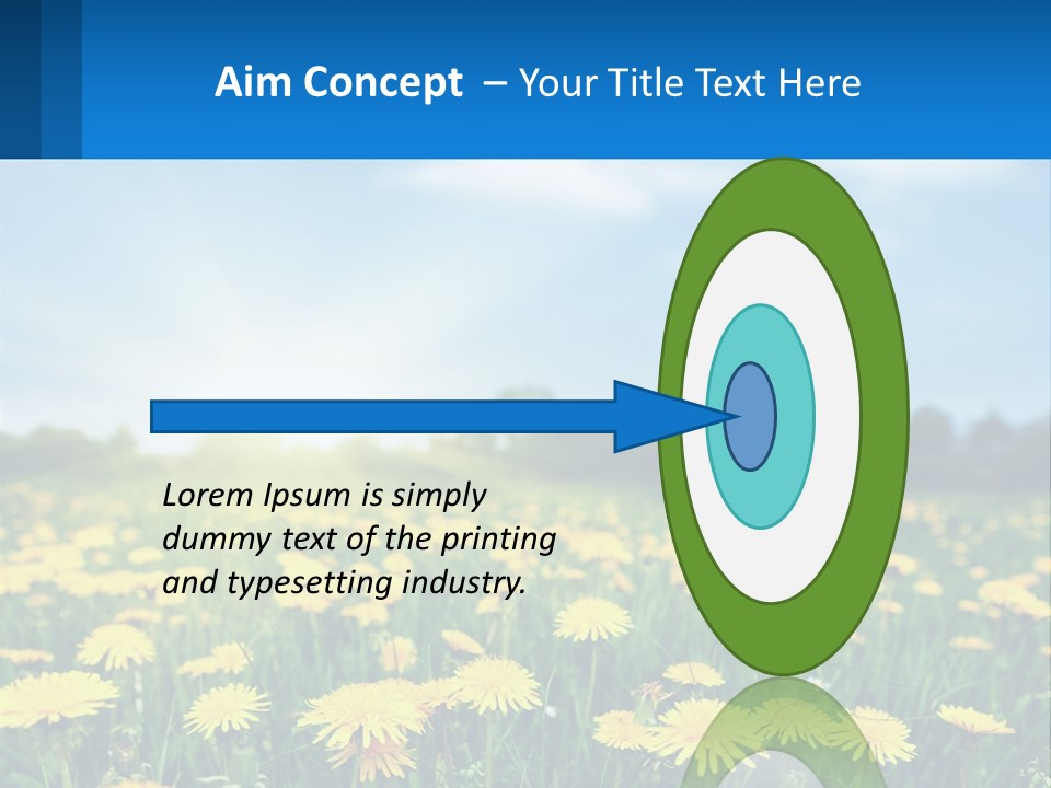 A Field Full Of Yellow Dandelions Under A Blue Sky PowerPoint Template