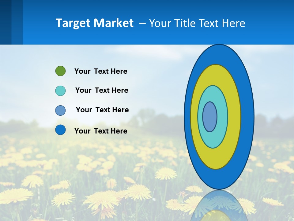 A Field Full Of Yellow Dandelions Under A Blue Sky PowerPoint Template