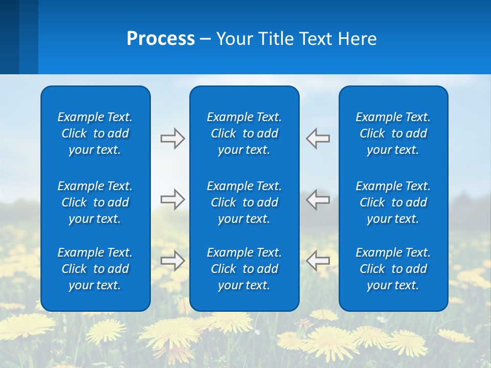 A Field Full Of Yellow Dandelions Under A Blue Sky PowerPoint Template