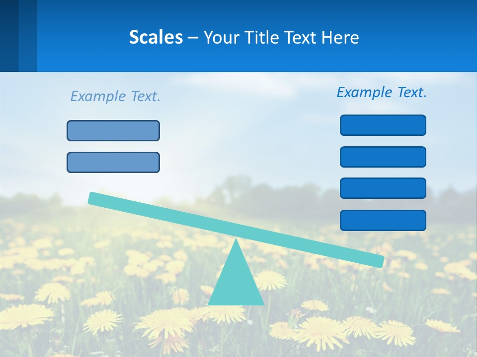 A Field Full Of Yellow Dandelions Under A Blue Sky PowerPoint Template