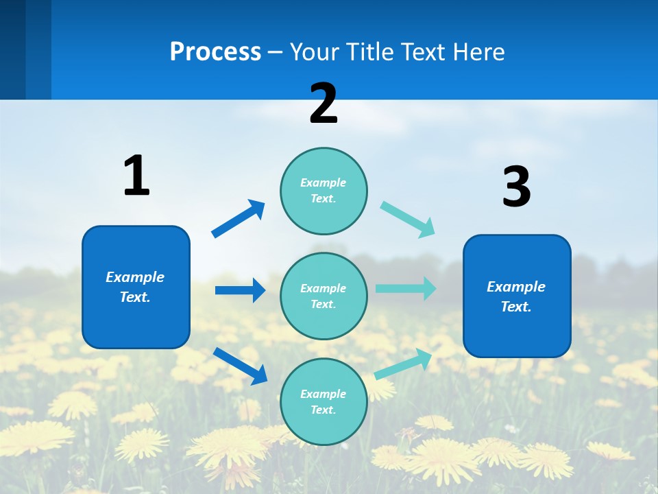 A Field Full Of Yellow Dandelions Under A Blue Sky PowerPoint Template