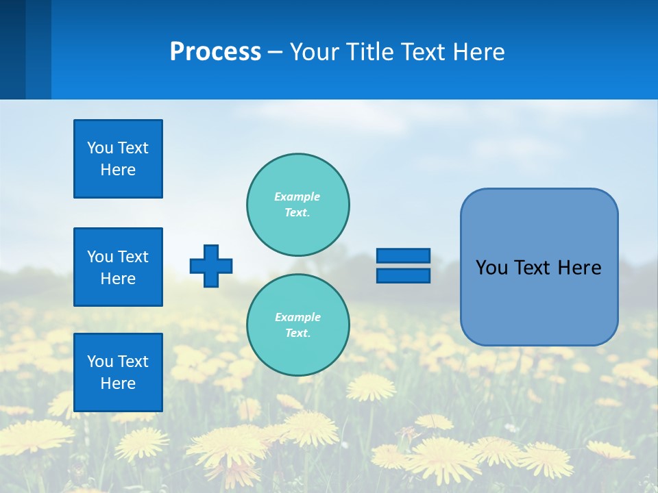 A Field Full Of Yellow Dandelions Under A Blue Sky PowerPoint Template