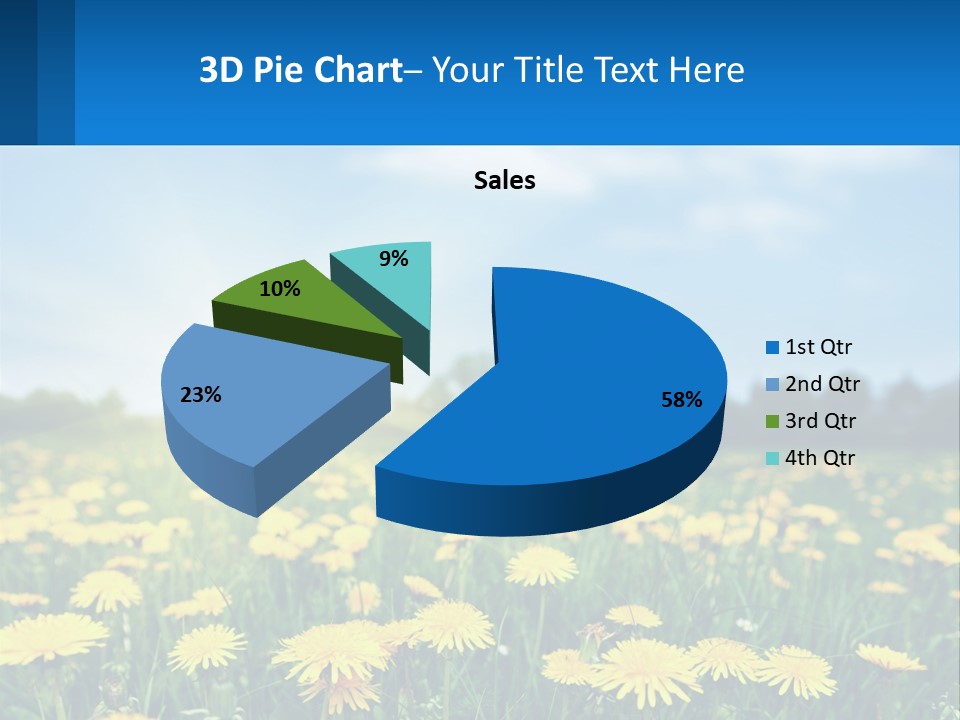 A Field Full Of Yellow Dandelions Under A Blue Sky PowerPoint Template