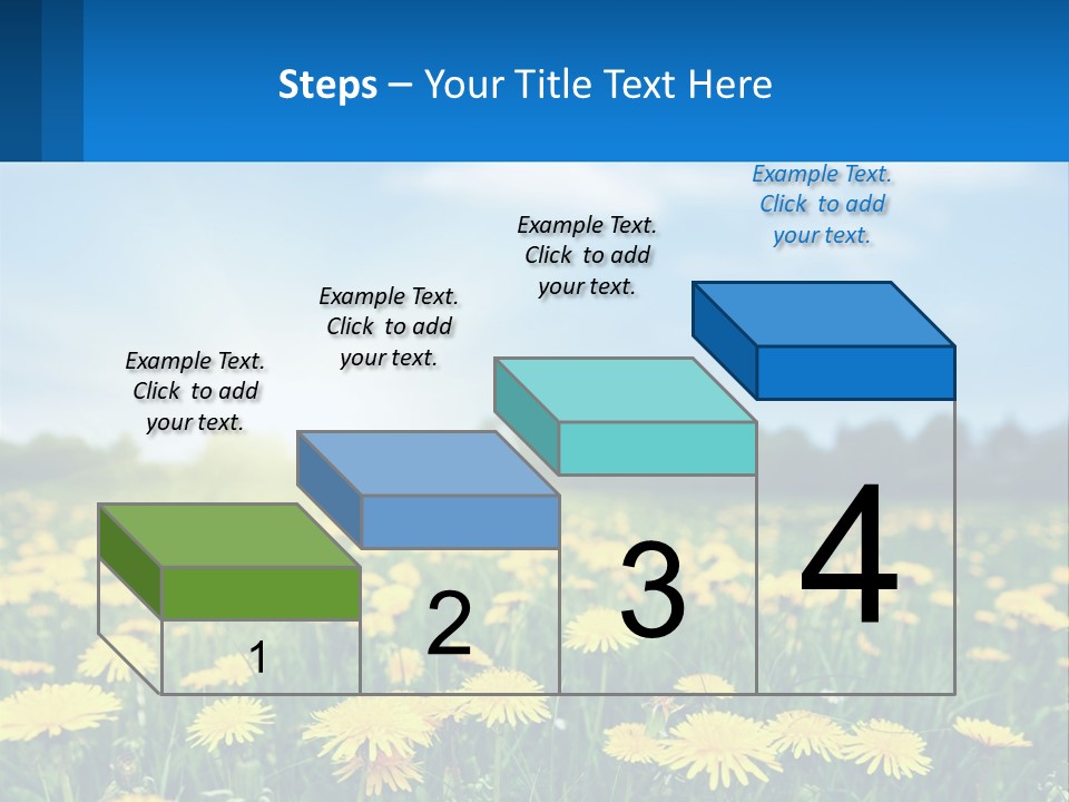 A Field Full Of Yellow Dandelions Under A Blue Sky PowerPoint Template