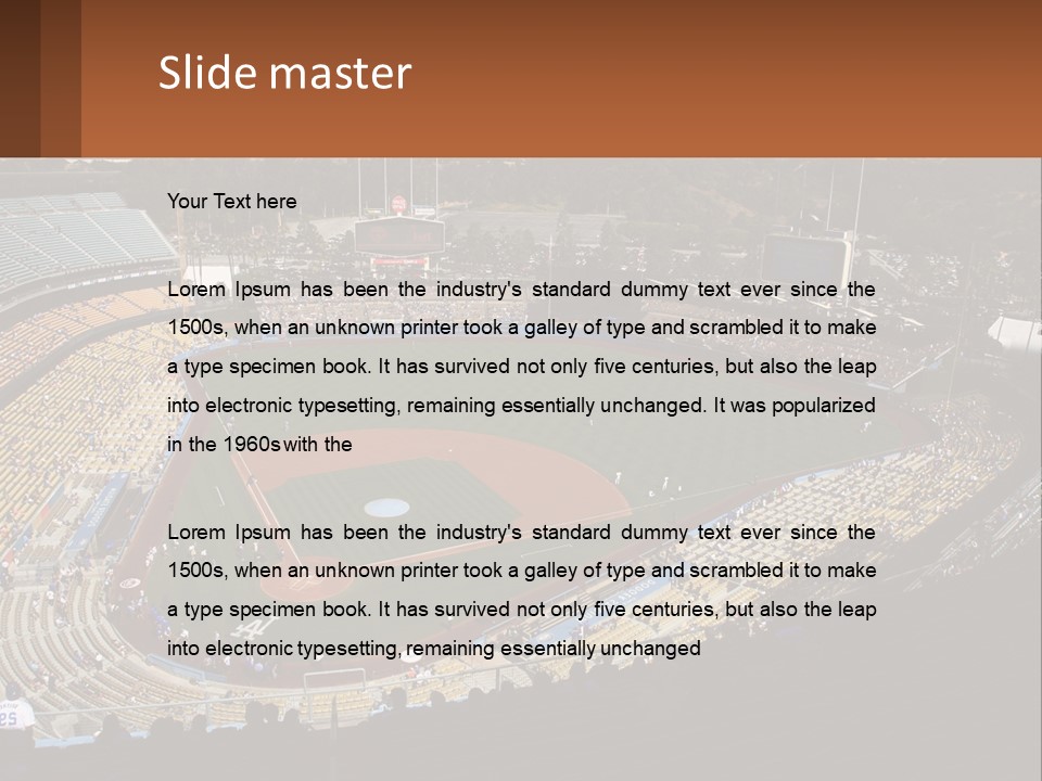 An Aerial View Of A Professional Baseball Stadium PowerPoint Template