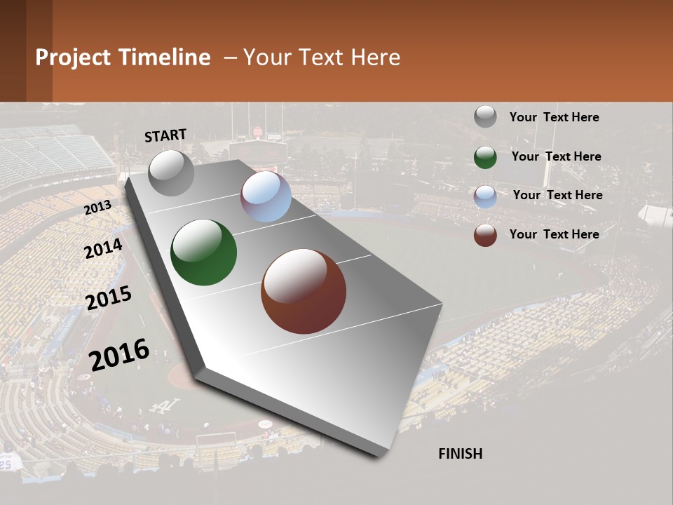 An Aerial View Of A Professional Baseball Stadium PowerPoint Template