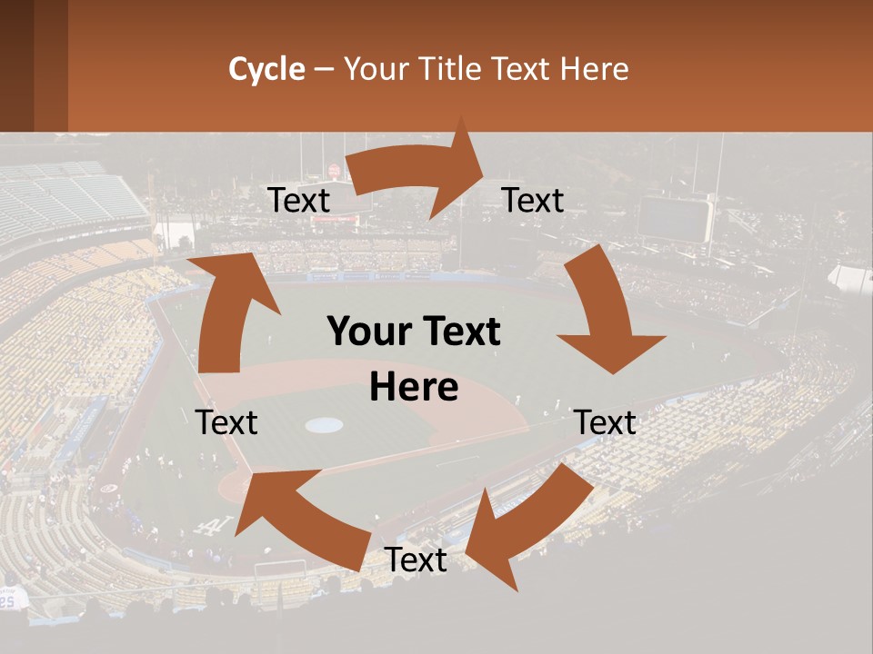 An Aerial View Of A Professional Baseball Stadium PowerPoint Template