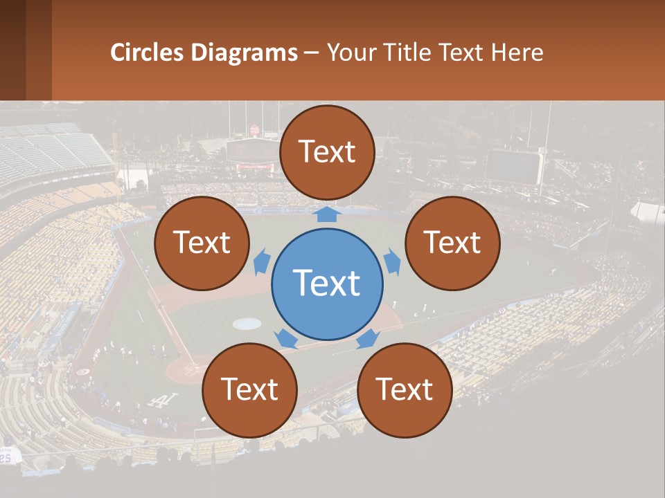 An Aerial View Of A Professional Baseball Stadium PowerPoint Template