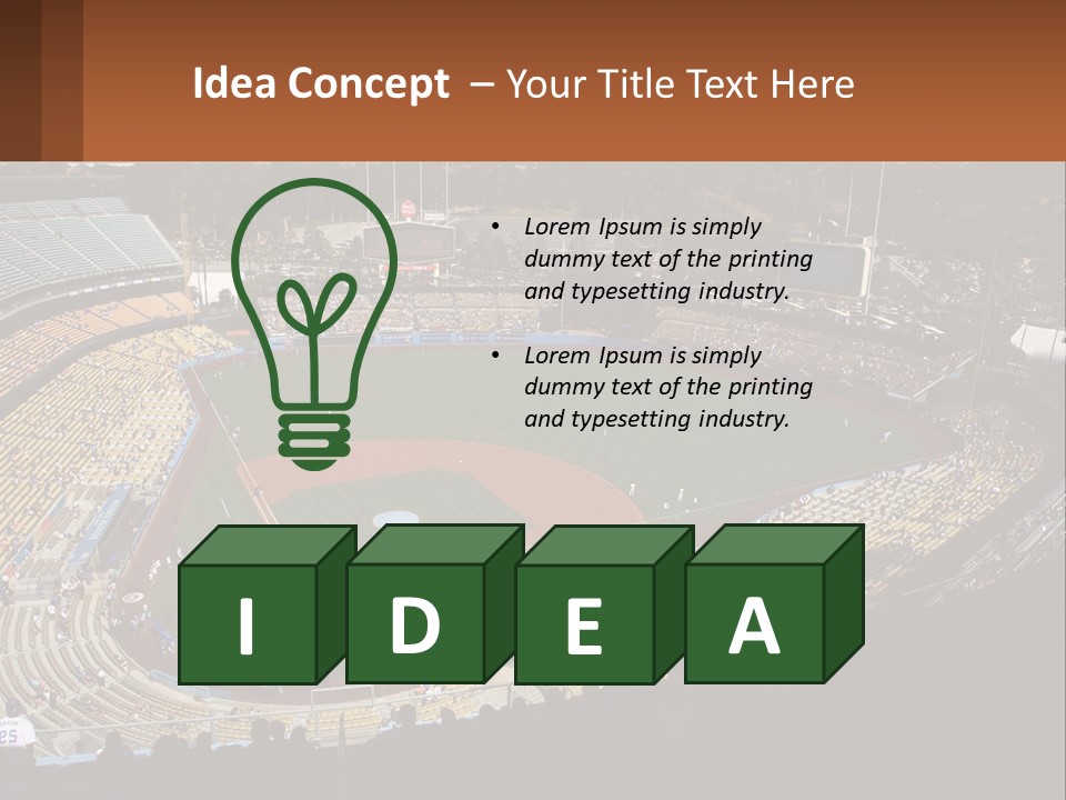 An Aerial View Of A Professional Baseball Stadium PowerPoint Template