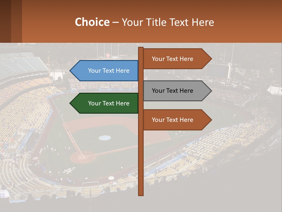 An Aerial View Of A Professional Baseball Stadium PowerPoint Template