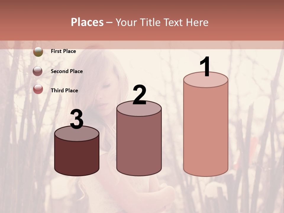 A Woman Standing In Front Of Some Trees PowerPoint Template