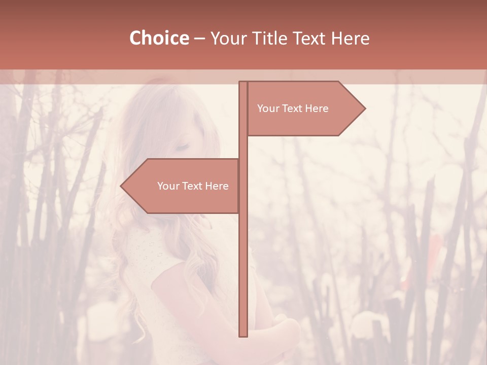 A Woman Standing In Front Of Some Trees PowerPoint Template