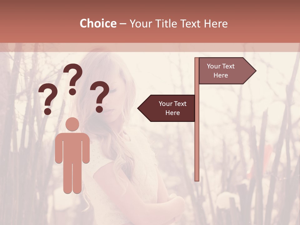 A Woman Standing In Front Of Some Trees PowerPoint Template
