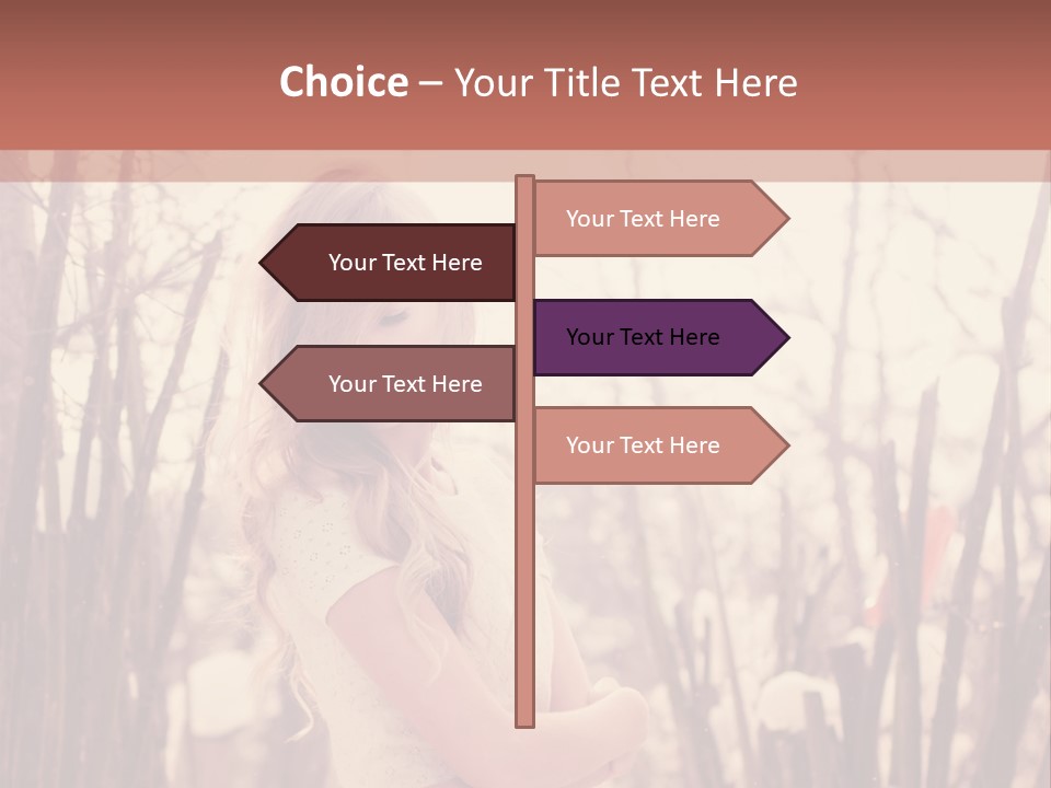 A Woman Standing In Front Of Some Trees PowerPoint Template