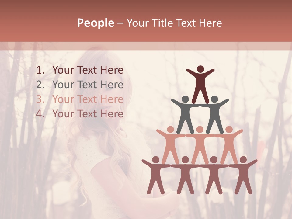 A Woman Standing In Front Of Some Trees PowerPoint Template