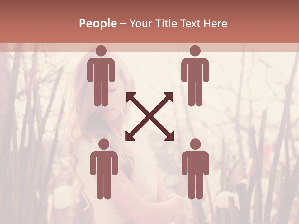 A Woman Standing In Front Of Some Trees PowerPoint Template