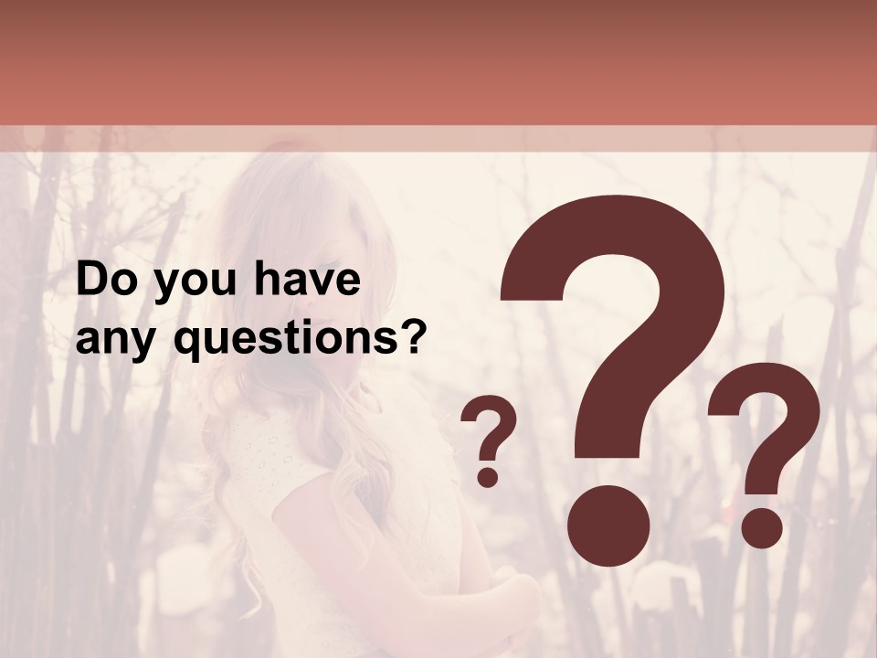 A Woman Standing In Front Of Some Trees PowerPoint Template