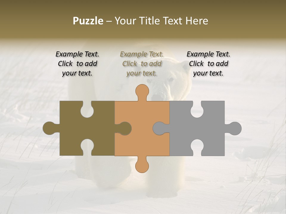 A Polar Bear Is Walking Through The Snow PowerPoint Template