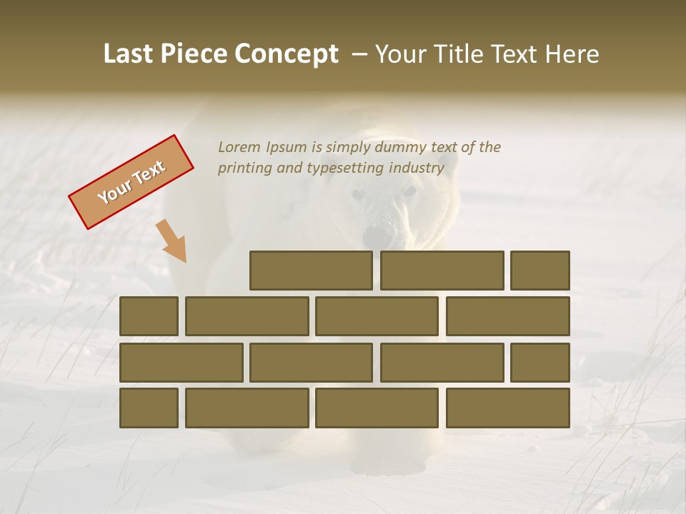 A Polar Bear Is Walking Through The Snow PowerPoint Template