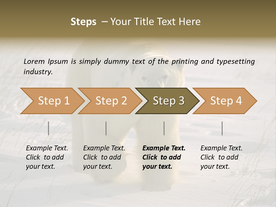 A Polar Bear Is Walking Through The Snow PowerPoint Template