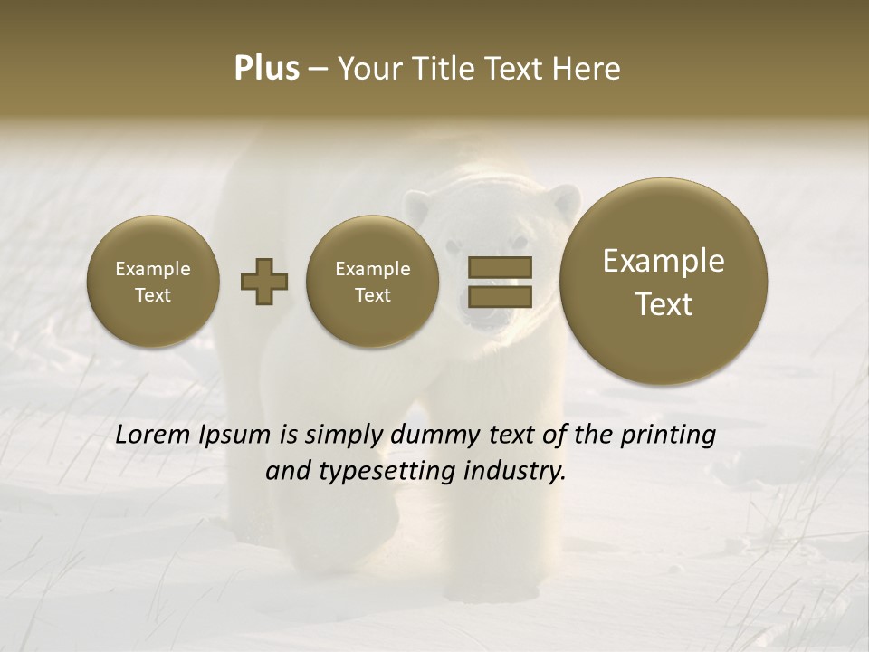 A Polar Bear Is Walking Through The Snow PowerPoint Template