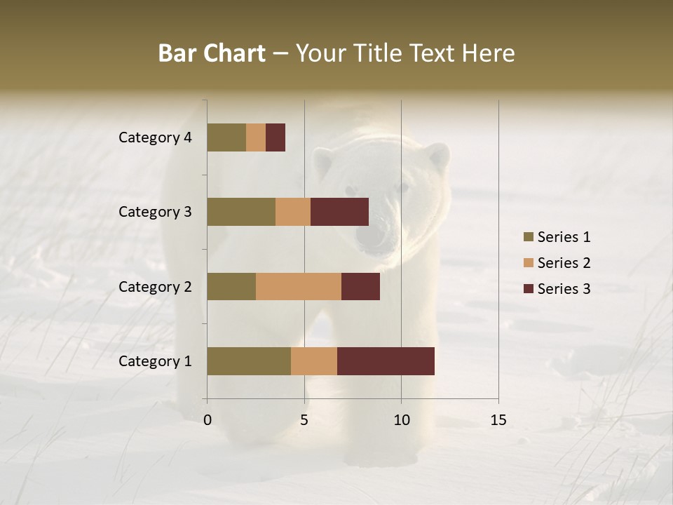 A Polar Bear Is Walking Through The Snow PowerPoint Template