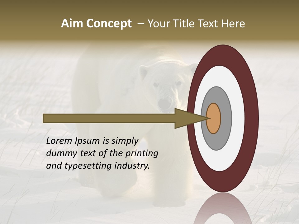 A Polar Bear Is Walking Through The Snow PowerPoint Template