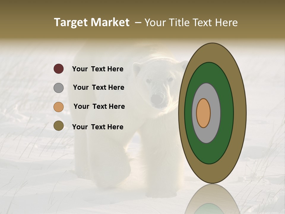 A Polar Bear Is Walking Through The Snow PowerPoint Template
