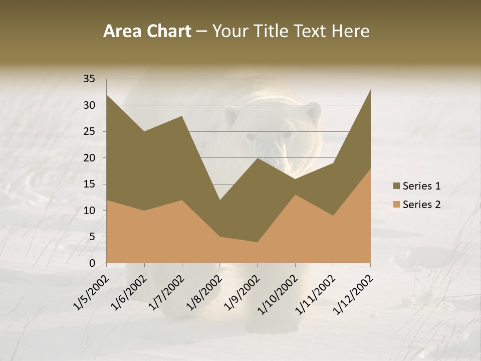 A Polar Bear Is Walking Through The Snow PowerPoint Template
