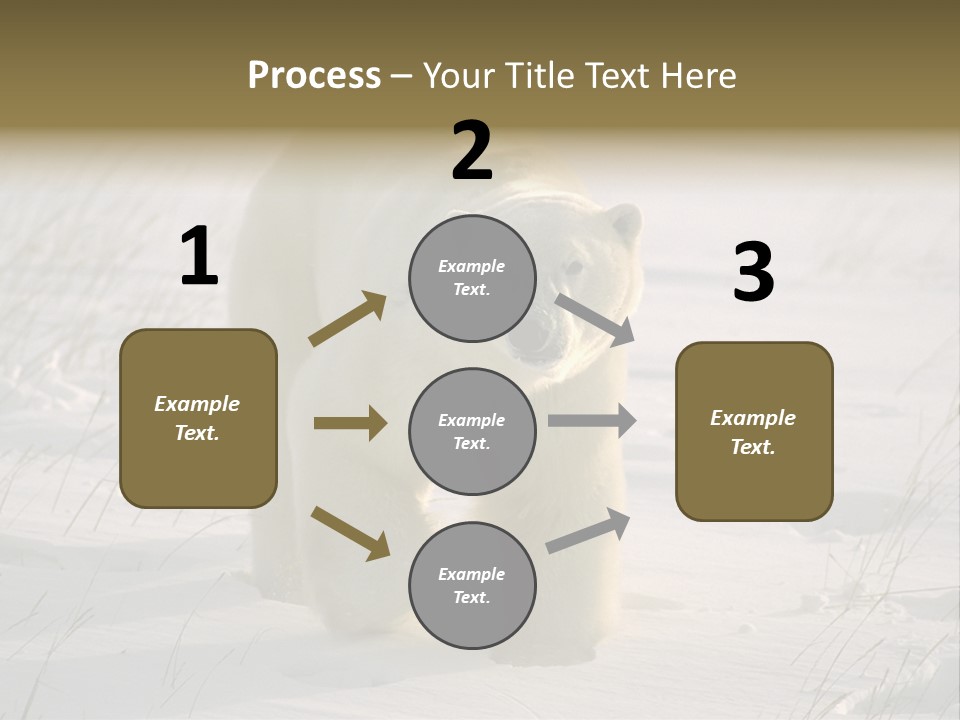 A Polar Bear Is Walking Through The Snow PowerPoint Template