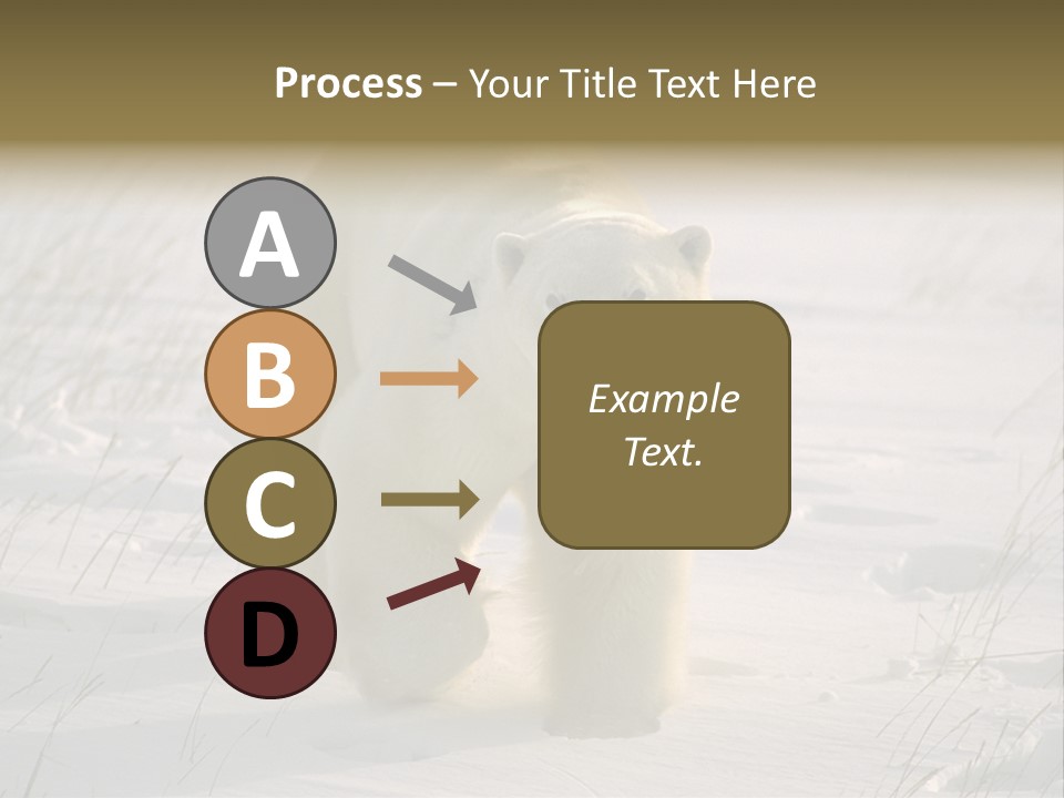 A Polar Bear Is Walking Through The Snow PowerPoint Template