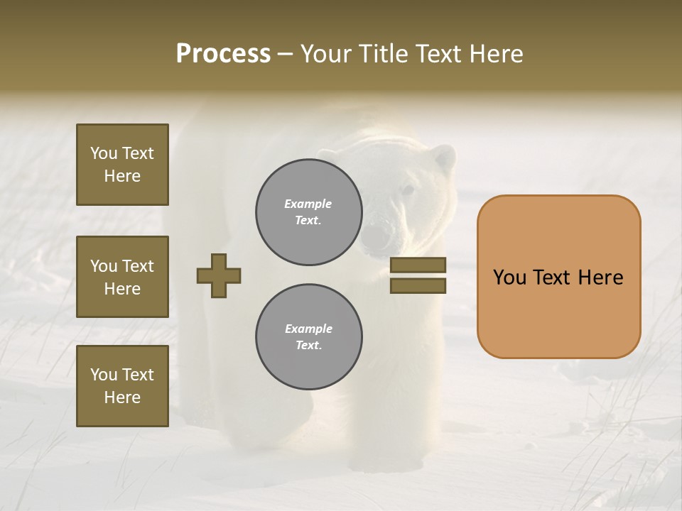 A Polar Bear Is Walking Through The Snow PowerPoint Template