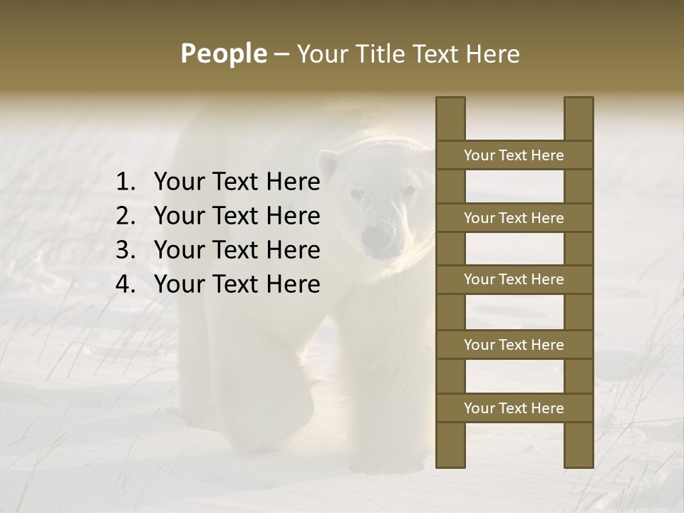 A Polar Bear Is Walking Through The Snow PowerPoint Template