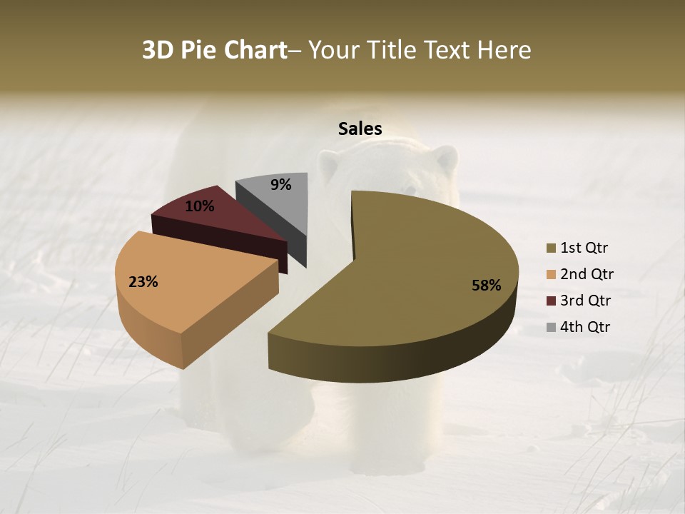 A Polar Bear Is Walking Through The Snow PowerPoint Template