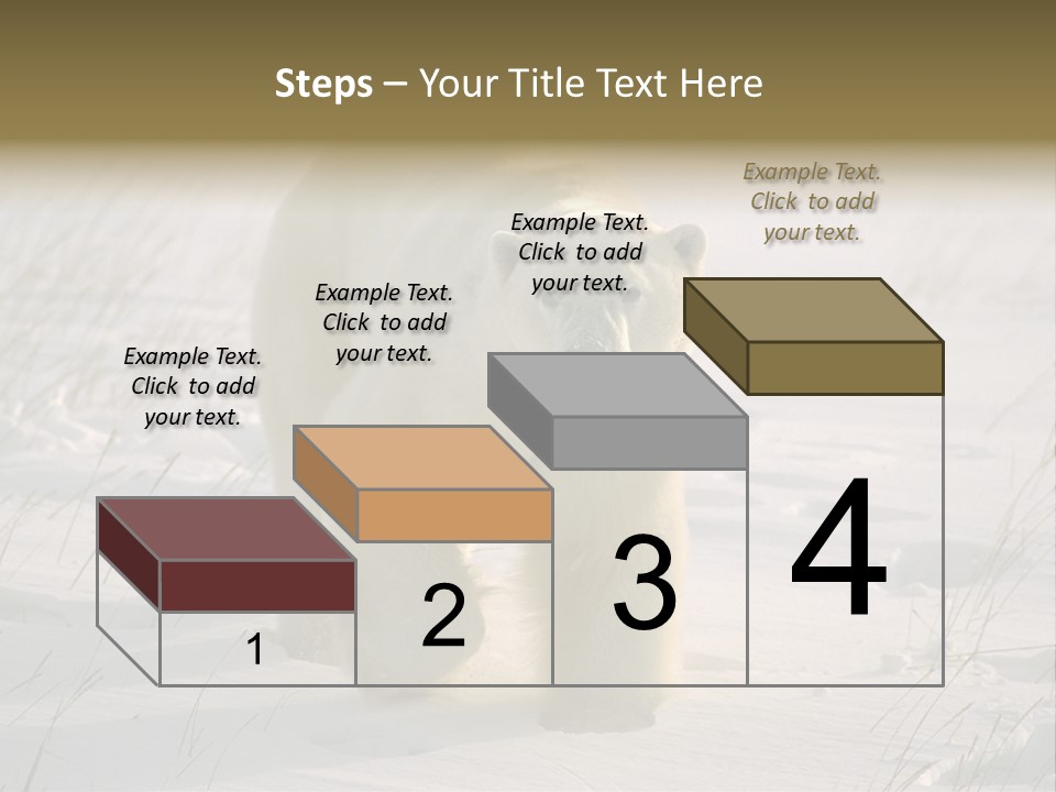 A Polar Bear Is Walking Through The Snow PowerPoint Template