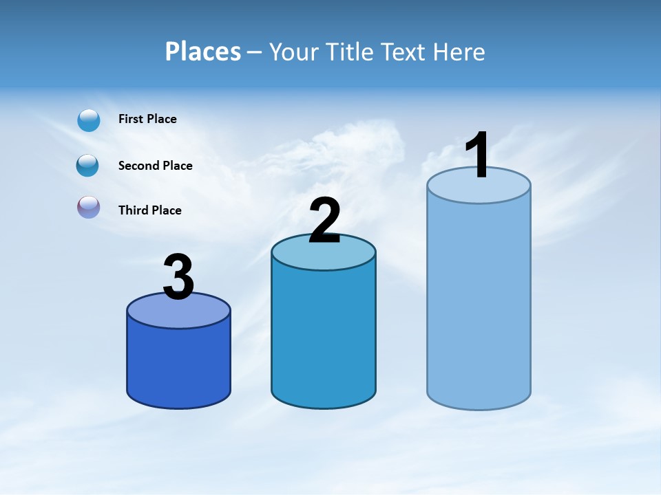 A Blue Sky With White Clouds And A White Angel PowerPoint Template