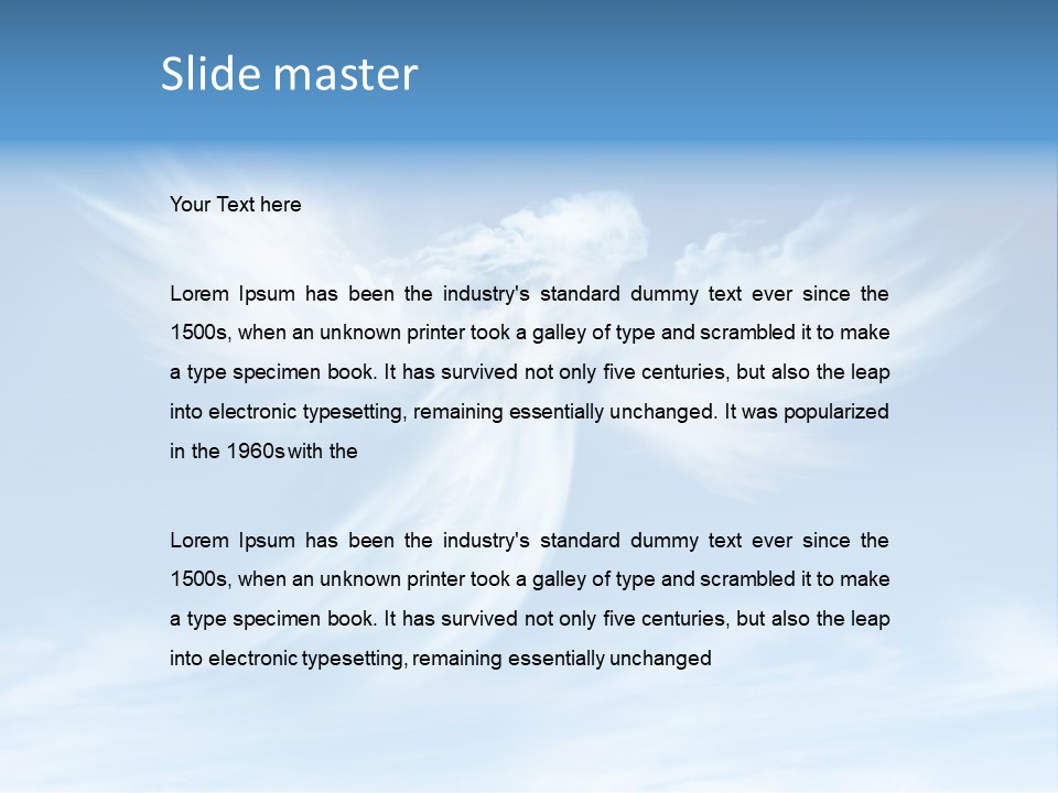 A Blue Sky With White Clouds And A White Angel PowerPoint Template
