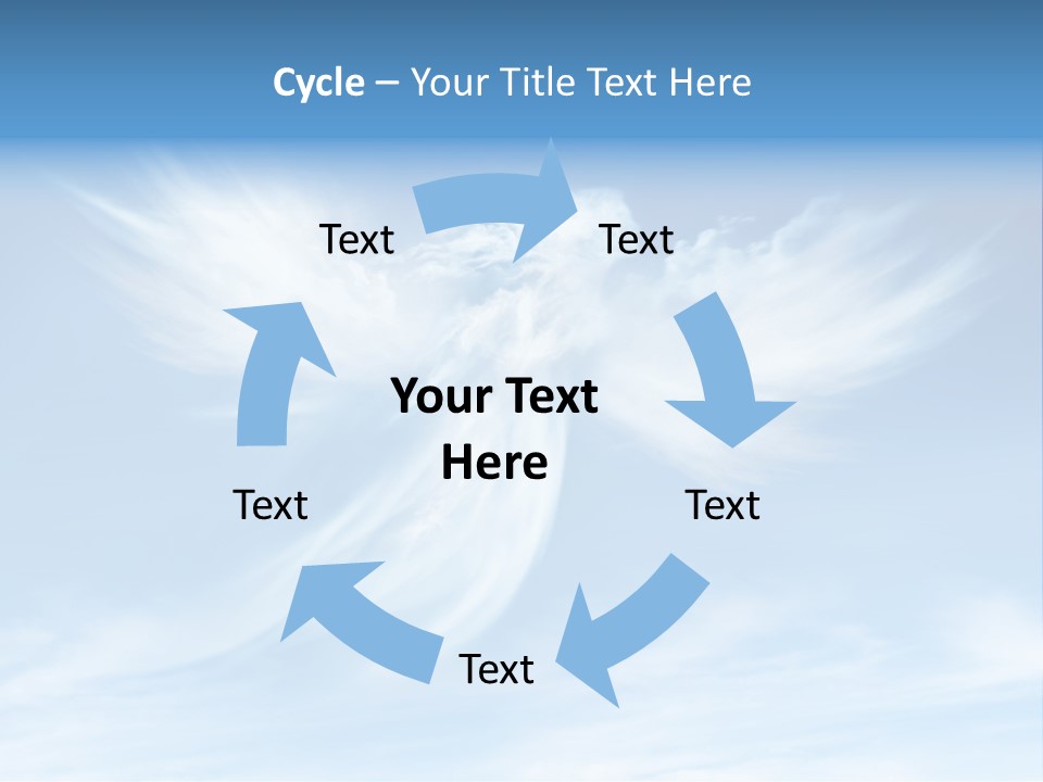A Blue Sky With White Clouds And A White Angel PowerPoint Template
