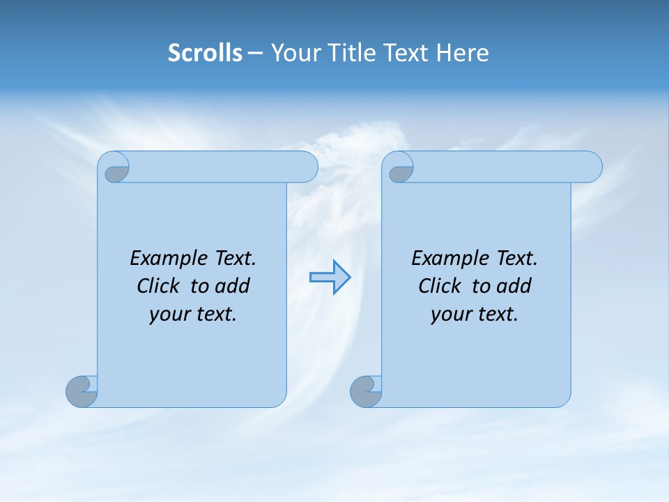 A Blue Sky With White Clouds And A White Angel PowerPoint Template