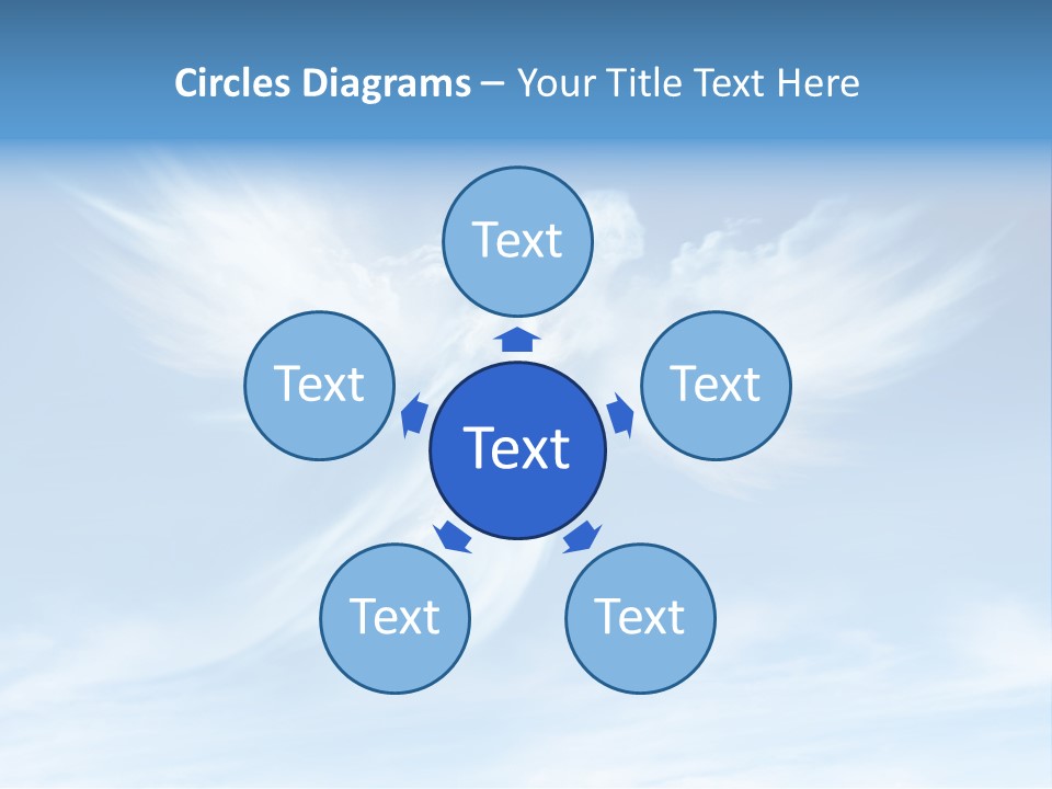A Blue Sky With White Clouds And A White Angel PowerPoint Template
