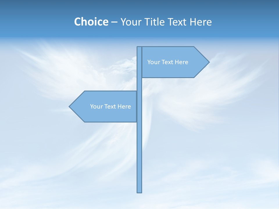 A Blue Sky With White Clouds And A White Angel PowerPoint Template