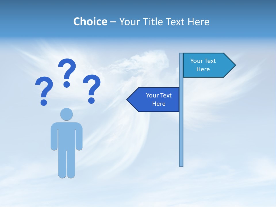 A Blue Sky With White Clouds And A White Angel PowerPoint Template