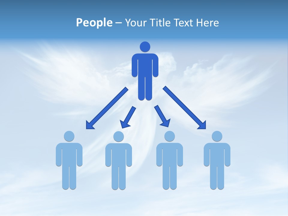 A Blue Sky With White Clouds And A White Angel PowerPoint Template