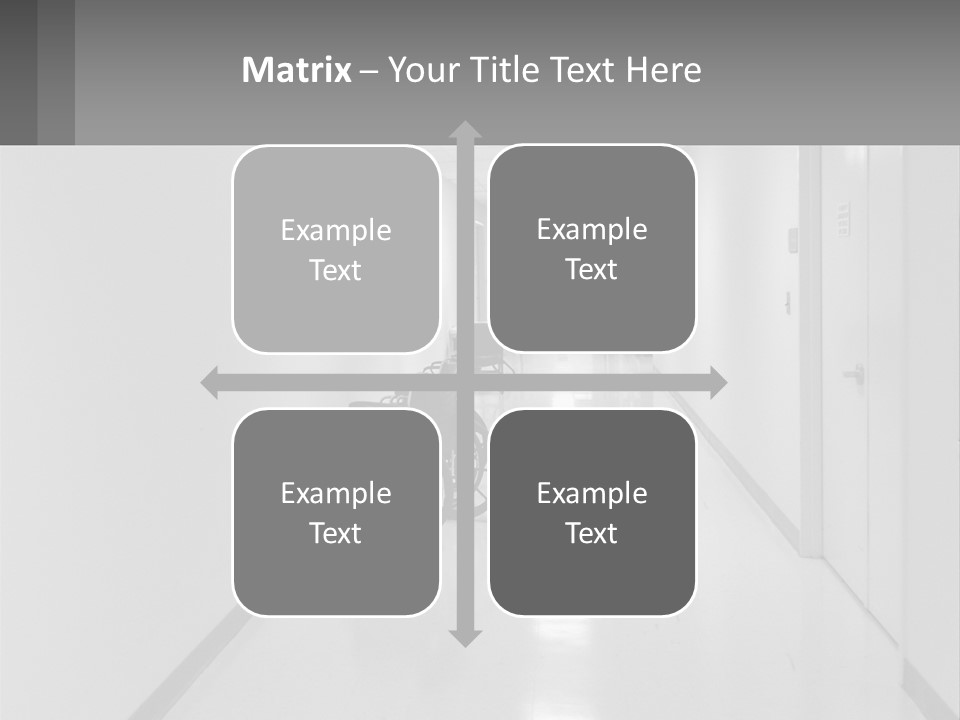 A Black And White Photo Of A Hospital Hallway PowerPoint Template