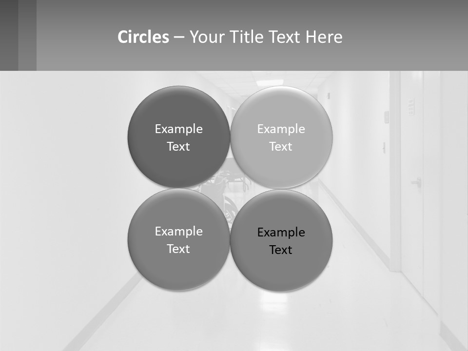 A Black And White Photo Of A Hospital Hallway PowerPoint Template