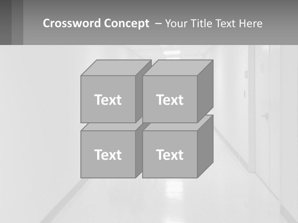 A Black And White Photo Of A Hospital Hallway PowerPoint Template